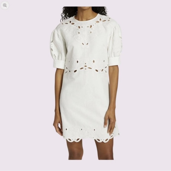 Derek Lam 10 Crosby NWT Everett Eyelet Embroidered Dress Size 6 in Soft White - Picture 1 of 1